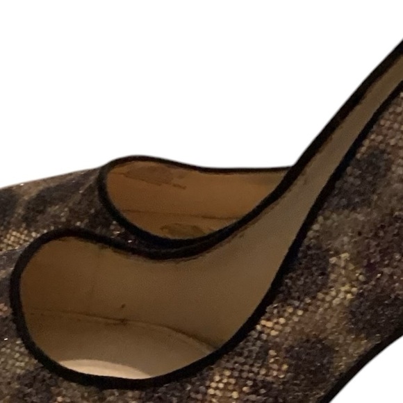 Jessica Simpson‎ golden leop print fabric heel size 7.5 - Picture 10 of 11